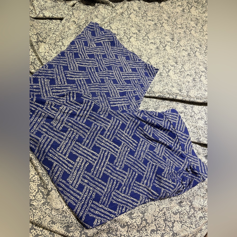 Isaac Mizrahi Live blue print flowy pants large